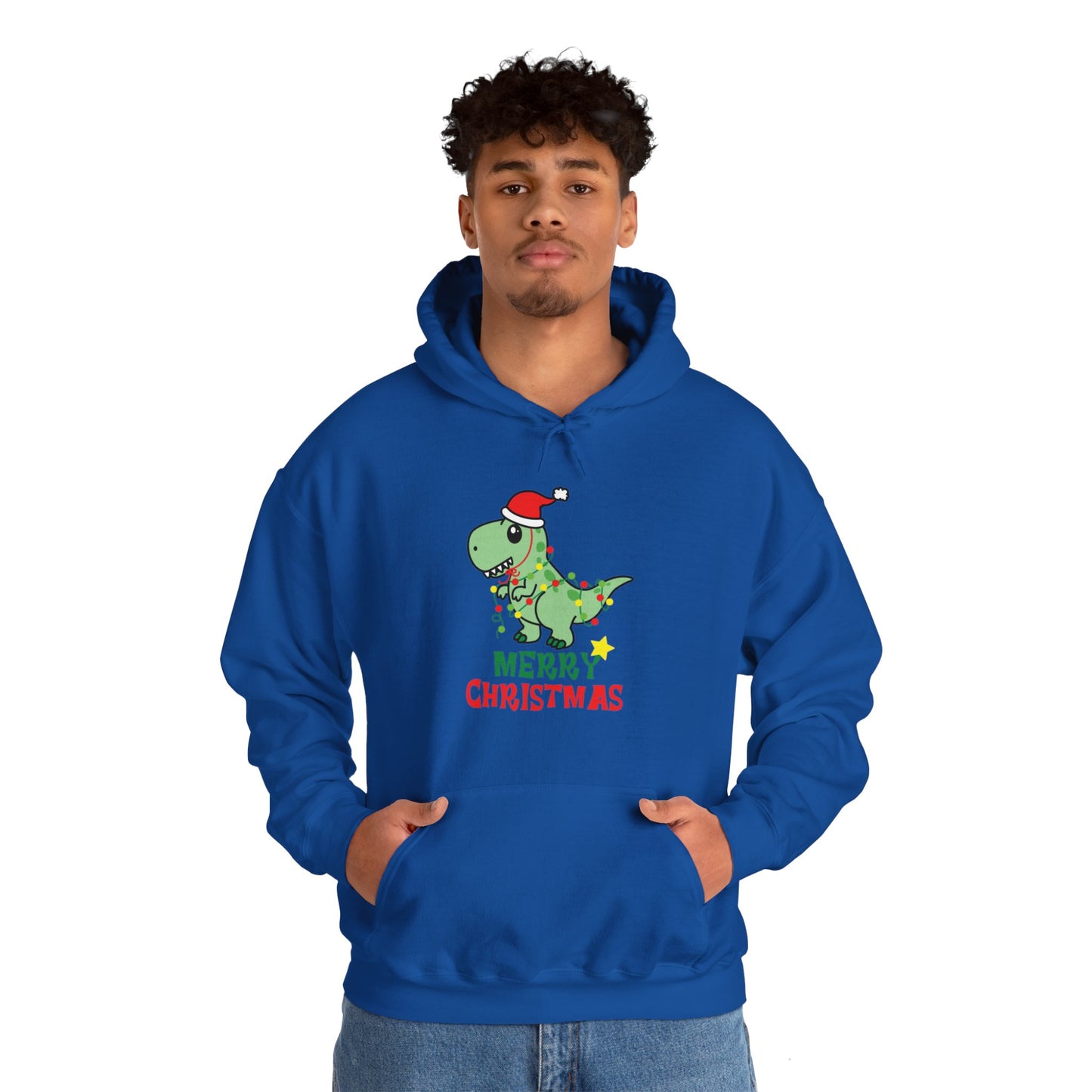 Gildan_Merry Chritmas_ Dino_Unisex Heavy Blend™ Hooded Sweatshirt