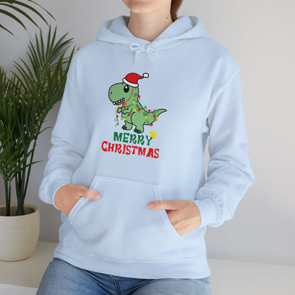 Gildan_Merry Chritmas_ Dino_Unisex Heavy Blend™ Hooded Sweatshirt