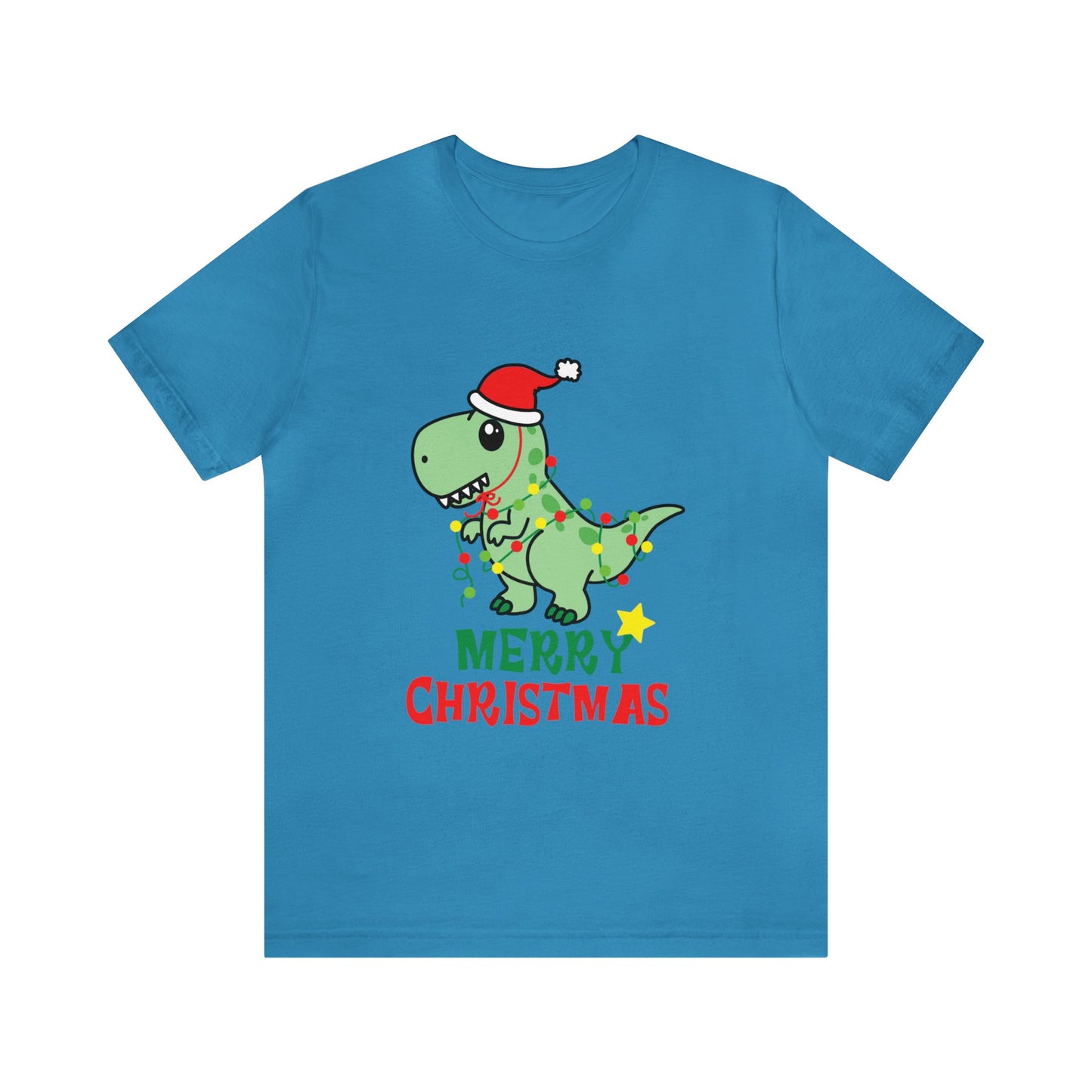 Bella+Canvas_Merry Christmas Dino_Unisex Jersey Short Sleeve Tee