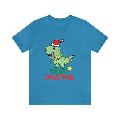 Bella+Canvas_Merry Christmas Dino_Unisex Jersey Short Sleeve Tee