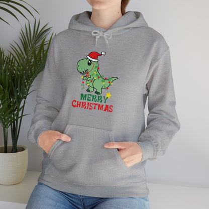 Gildan_Merry Chritmas_ Dino_Unisex Heavy Blend™ Hooded Sweatshirt