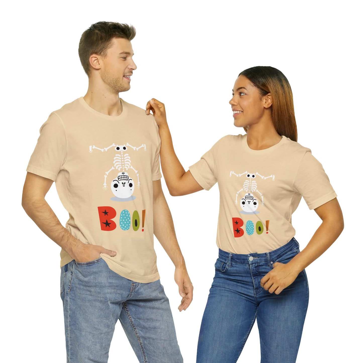 Colorful Skeleton Happy Halloween - T-ShirtUnisex Jersey Short Sleeve Tee