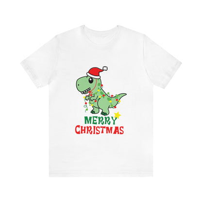 Bella+Canvas_Merry Christmas Dino_Unisex Jersey Short Sleeve Tee