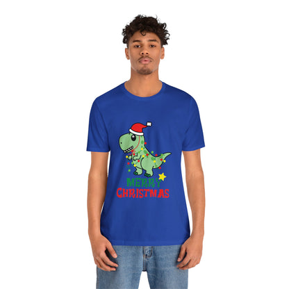 Bella+Canvas_Merry Christmas Dino_Unisex Jersey Short Sleeve Tee