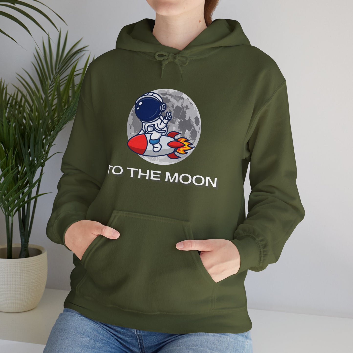 Gildan_To The Moon_Astronaut_Unisex Heavy Blend™ Hooded Sweatshirt