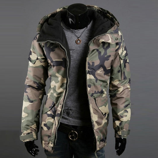British Camouflage Trend Men's Hooded Jacket