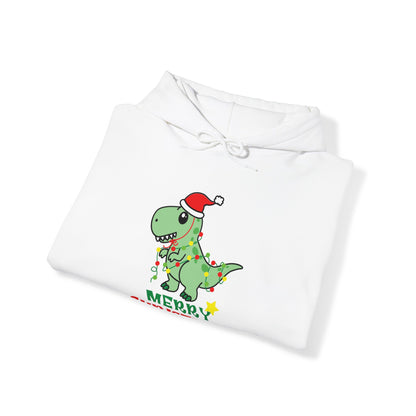 Gildan_Merry Chritmas_ Dino_Unisex Heavy Blend™ Hooded Sweatshirt