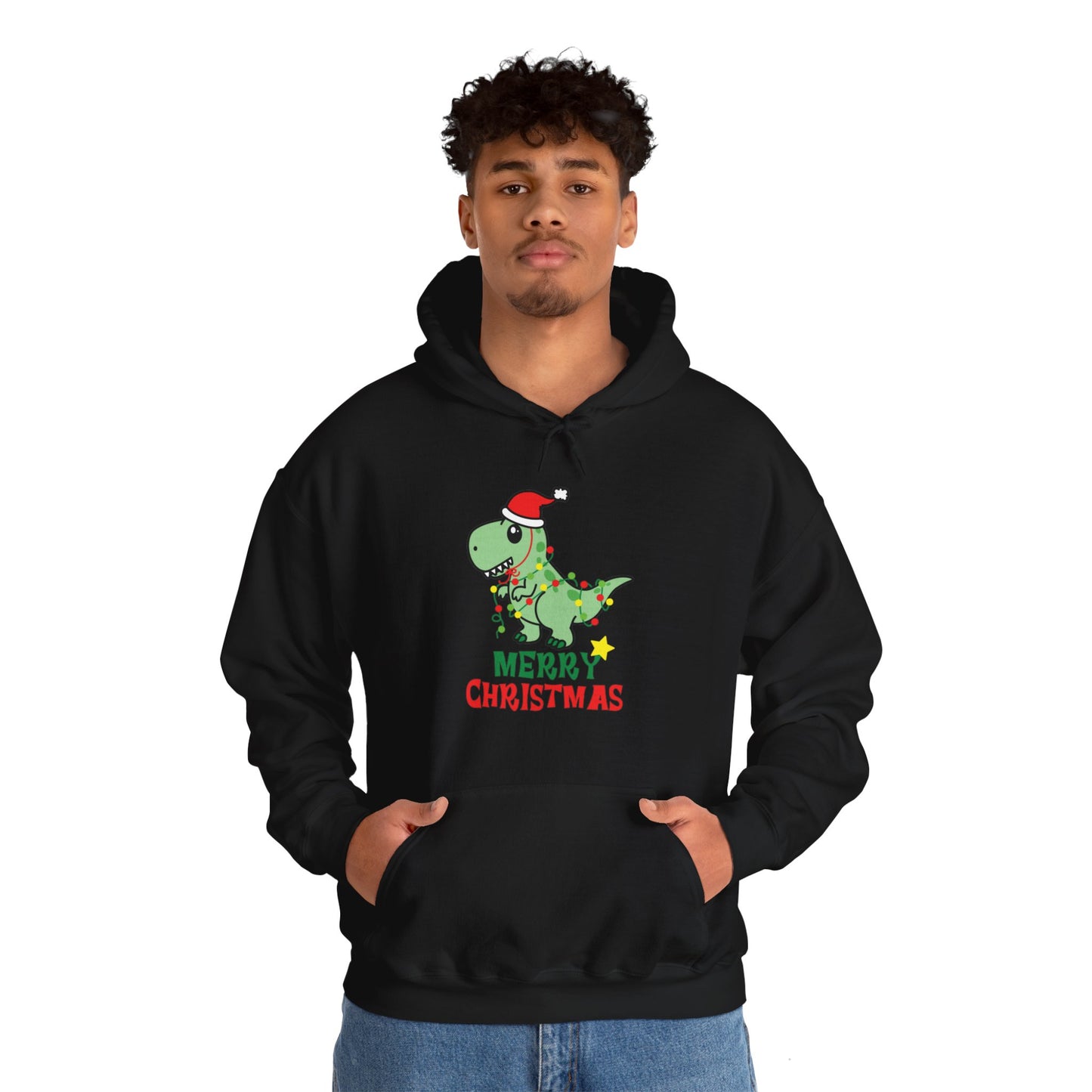 Gildan_Merry Chritmas_ Dino_Unisex Heavy Blend™ Hooded Sweatshirt