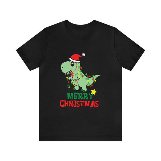 Bella+Canvas_Merry Christmas Dino_Unisex Jersey Short Sleeve Tee