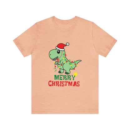 Bella+Canvas_Merry Christmas Dino_Unisex Jersey Short Sleeve Tee