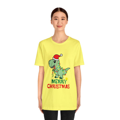 Bella+Canvas_Merry Christmas Dino_Unisex Jersey Short Sleeve Tee