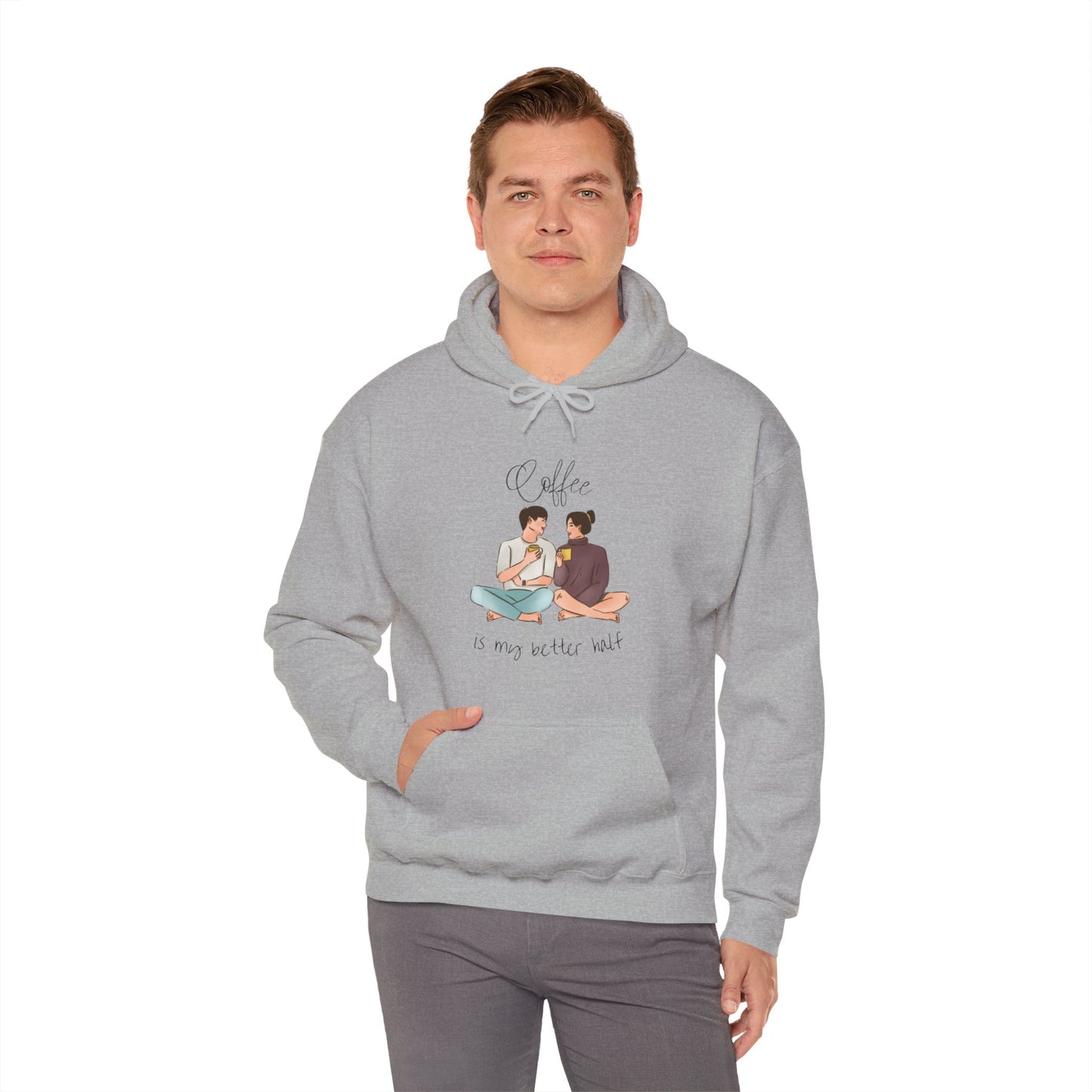 Gildan_ You & Me_Coffee_Unisex Heavy Blend™ Hooded Sweatshirt