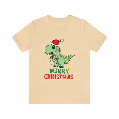 Bella+Canvas_Merry Christmas Dino_Unisex Jersey Short Sleeve Tee