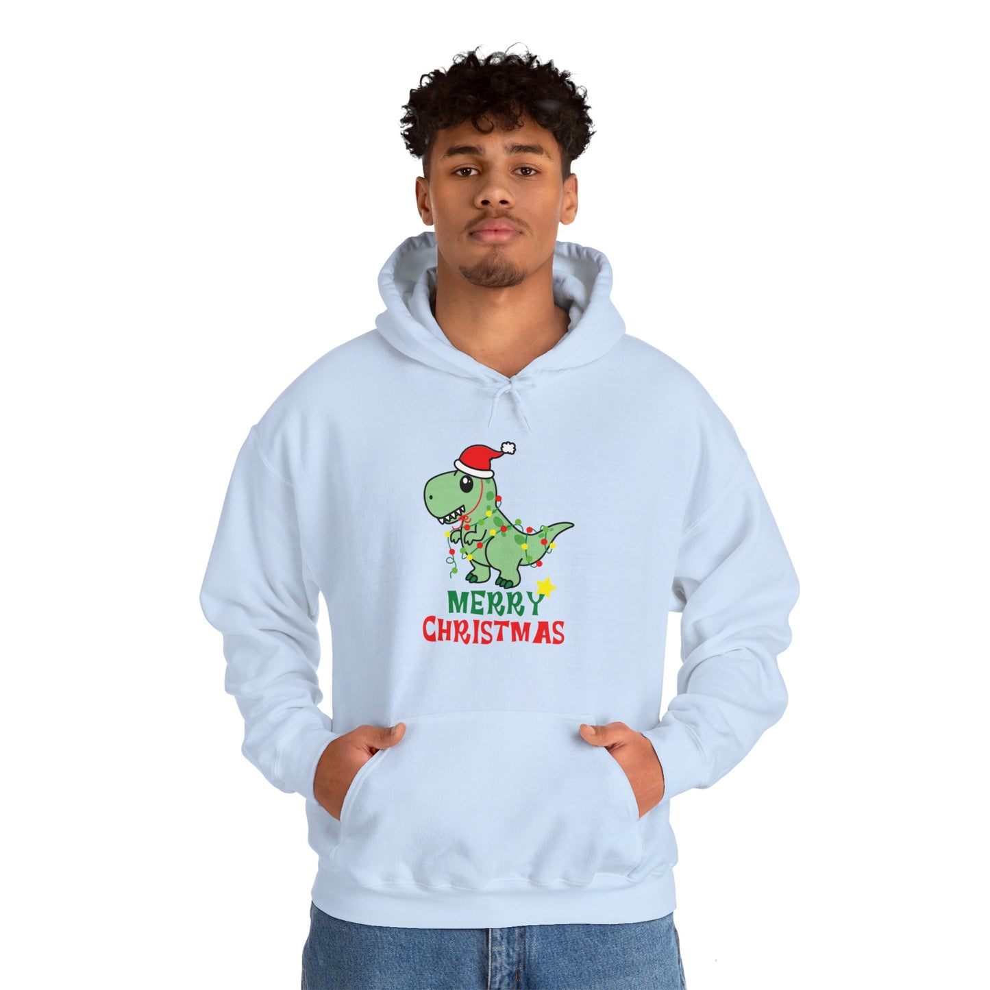 Gildan_Merry Chritmas_ Dino_Unisex Heavy Blend™ Hooded Sweatshirt