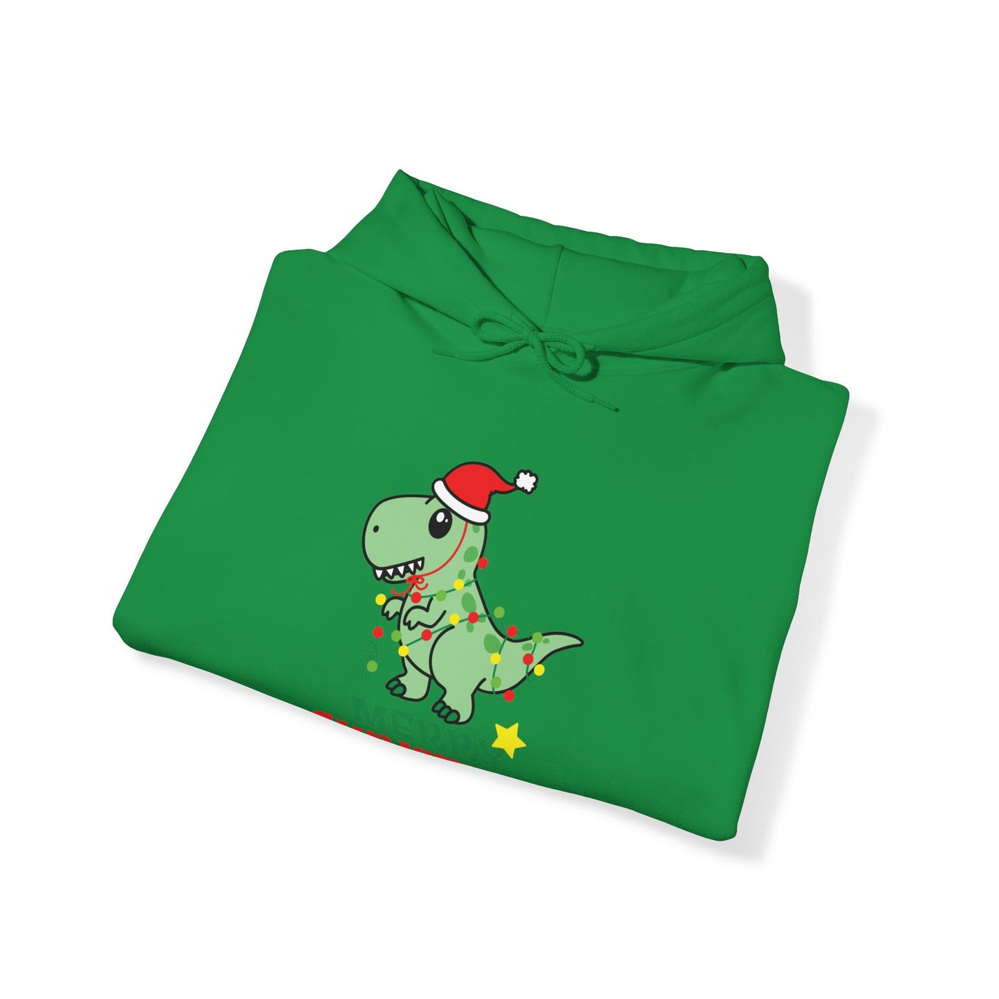 Gildan_Merry Chritmas_ Dino_Unisex Heavy Blend™ Hooded Sweatshirt